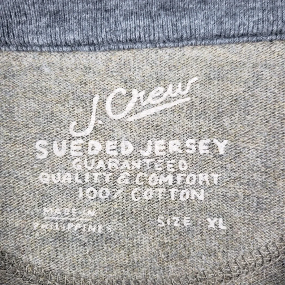 J. Crew Men's 1/4 Zip Pullover Sweater Size XL Sueded Jersey Beige Cotton Casual